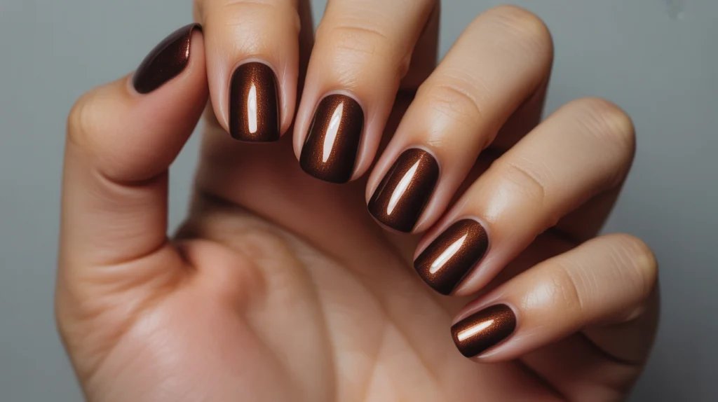 14. Brown Velvet Nails
