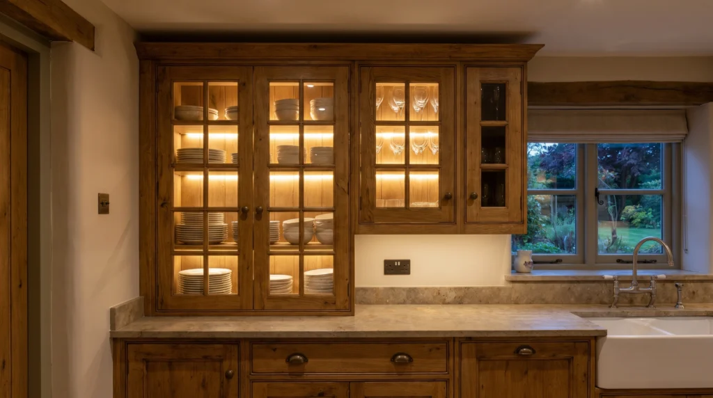 Wood Cabinets With Glass Inserts