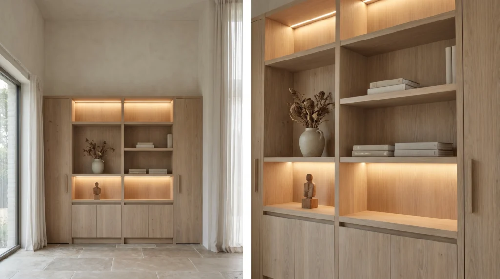 Wood Cabinets Extended to the Ceiling