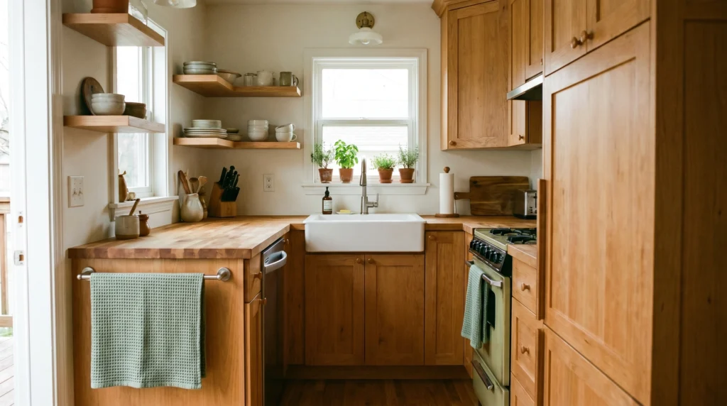Compact Wood Cabinets for Small Kitchens