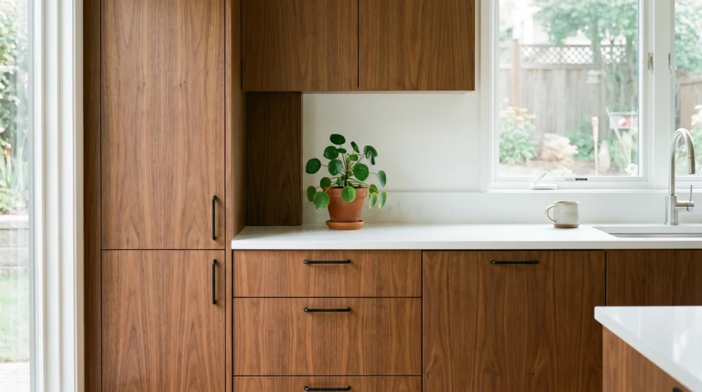 Flat-Panel Wood Cabinets for a Modern Look