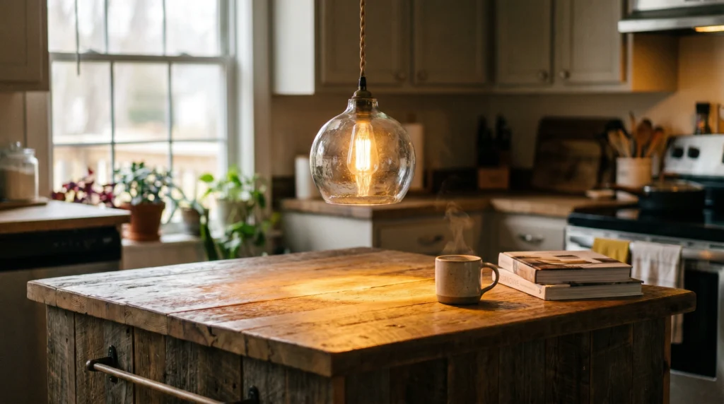 Simple Pendant Lighting With Warm Bulbs
