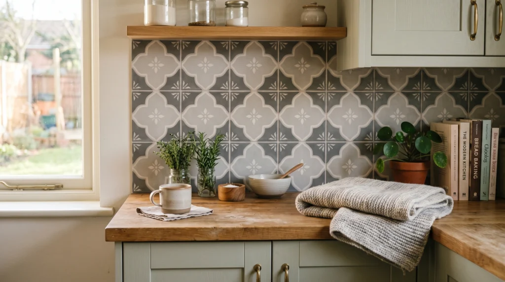 22 Trending Kitchen Backsplash Tile Ideas You’ll Want to Copy

If your kitchen feels a little… off lately, you’re not imagining it. A lot of people assume they need new cabinets or expensive appliances to fix that feeling, but in my experience, the real issue is often right in front of you — the backsplash. It’s one of the first things your eye lands on, and when it feels outdated or flat, the whole kitchen follows.

The good news? You don’t need a full renovation. Small, affordable decor changes like updating your backsplash tile can completely shift how your space looks and feels. We’re talking more warmth, more personality, and a kitchen that actually feels like yours — not a showroom.

In this guide, you’ll find 22 trending kitchen backsplash tile ideas you’ll want to copy, all realistic, budget-conscious, and Pinterest-worthy. These aren’t over-styled or impractical — they’re ideas you can actually pull off in a real home.

Let’s get into it — because a better-looking kitchen might be way easier than you think.

Warm White Zellige Tiles with Subtle Texture

There’s something quietly beautiful about slightly uneven, handmade-looking tiles. The light hits them differently throughout the day, creating soft shadows and movement that make the kitchen feel alive instead of flat.

Use 4x4 or 2x6 Zellige-style tiles in a warm white tone. Install them in a simple stacked or brick pattern and use light grout to keep things cohesive. Expect around $8–$18 per sq ft depending on quality. Tip: don’t over-level them — the slight imperfections are the whole point.

Vertical Subway Tiles for Height Illusion

If your kitchen feels a bit boxed in, this trick works surprisingly well. Turning subway tiles vertically draws the eye upward, making ceilings feel taller.

Use classic 3x6 tiles but rotate them vertically. Keep grout lines thin and consistent. I always recommend this for smaller kitchens — it visually stretches the space. Budget: $2–$6 per sq ft. Mistake to avoid: don’t mix vertical and horizontal layouts in the same wall.

Muted Terracotta Tiles for Earthy Warmth

This is one of those ideas that instantly makes a kitchen feel grounded and inviting. The warm clay tones bring in a natural, slightly rustic vibe without feeling old-fashioned.

Go for matte terracotta tiles in a soft, muted tone — not overly orange. Pair with light countertops for contrast. Budget ranges from $5–$15 per sq ft. Tip: seal them properly to avoid stains.

Glossy Sage Green Tiles for a Calm Pop of Color

Sage green is everywhere right now, and for good reason — it adds color without overwhelming the space.

Use glossy tiles to reflect light and keep things fresh. I personally love this with brass hardware. Budget: $6–$14 per sq ft. Tip: keep surrounding elements neutral so the color stands out naturally.

Herringbone Pattern for Subtle Movement

A herringbone backsplash adds just enough visual interest without being loud. It’s detailed, but still easy to live with.

Use rectangular tiles (like 2x8) and install them in a herringbone layout. It costs slightly more due to labor — around $10–$20 per sq ft total. Biggest mistake? Poor alignment — hire someone experienced if possible.

Deep Navy Tiles for a Bold Contrast

If your kitchen leans light or neutral, adding a deep navy backsplash creates a strong focal point.

Go for glossy or semi-gloss tiles to avoid a heavy look. Pair with white cabinets for contrast. Budget: $7–$16 per sq ft. Tip: test lighting first — dark tiles need good light to shine.

Marble-Look Tiles Without the Price Tag

You get the elegance of marble without the stress or cost. It’s a smart swap a lot of people overlook.

Choose porcelain tiles with soft gray veining. Keep grout light for a seamless look. Budget: $4–$10 per sq ft. Tip: avoid overly busy patterns — subtle is better.

Mixed Finish Tiles for Layered Texture

This one’s a bit more creative. Mixing matte and glossy tiles adds depth without changing color.

Stick to one color but vary the finish. It creates a layered look that feels more custom. Budget: $8–$18 per sq ft. Tip: don’t overdo it — keep the ratio balanced.

Soft Blue Tiles for an Airy Feel

Soft blue tiles can make your kitchen feel lighter and more open, especially in smaller spaces.

Use pale blue tones with a slightly glossy finish. Pair with white or light wood cabinets. Budget: $5–$12 per sq ft. Tip: avoid overly bright blues — they can feel harsh.

Black Matte Tiles for a Modern Edge

This is for when you want something a little moodier. Matte black tiles create a clean, modern look without glare.

Use larger tiles to reduce grout lines. Budget: $6–$15 per sq ft. Tip: keep countertops lighter to balance the darkness.

Chevron Pattern for a Slight Twist

Similar to herringbone but more structured, chevron tiles add a bit of direction and movement.

Use pre-cut chevron tiles for easier installation. Budget: $10–$22 per sq ft. Tip: keep colors simple to avoid visual clutter.

Beige Stone Tiles for Natural Texture

Stone tiles bring in a grounded, organic feel that works in almost any kitchen.

Choose honed stone for a softer look. Budget: $8–$20 per sq ft. Tip: seal regularly to maintain appearance.

Two-Tone Tile Design for Subtle Contrast

Using two similar tones creates depth without being overwhelming.

Pick shades within the same color family. Budget: $6–$14 per sq ft. Tip: keep transitions clean and intentional.

Kit-Kat Tiles for a Modern Texture

These thin, stacked tiles add a unique texture that feels fresh and current.

Install vertically for extra height. Budget: $9–$18 per sq ft. Tip: use matching grout to keep it clean.

Glossy White Tiles with Dark Grout

A classic with a bit of edge. The contrast makes the pattern pop.

Use standard subway tiles with charcoal grout. Budget: $3–$8 per sq ft. Tip: keep grout lines consistent.

Patterned Tiles for a Focal Point

If your kitchen feels plain, patterned tiles can completely change the mood.

Use them behind the stove or sink area. Budget: $10–$25 per sq ft. Tip: balance with simple surroundings.

Glass Tiles for Light Reflection

Glass tiles bounce light around, making the kitchen feel brighter.

Choose soft colors to avoid harsh reflections. Budget: $7–$20 per sq ft. Tip: keep them clean — smudges show easily.

Textured Ceramic Tiles for Depth

Slightly raised or ridged tiles add a tactile element that flat tiles don’t have.

Use neutral tones for versatility. Budget: $8–$16 per sq ft. Tip: don’t overcrowd the space.

Olive Green Tiles for a Rich Tone

Olive green adds depth without being too bold.

Pair with wood and brass for warmth. Budget: $6–$15 per sq ft. Tip: test under your lighting first.

Large Format Tiles for a Clean Look

Fewer grout lines mean a cleaner, more open feel.

Use 12x24 tiles for a modern look. Budget: $7–$18 per sq ft. Tip: ensure proper alignment.

Metallic Accent Tiles for Subtle Shine

A little metallic detail can add just enough interest.

Use sparingly as accents. Budget: $12–$30 per sq ft. Tip: don’t overuse.

Rustic Brick-Style Tiles for Character

Brick-style tiles add warmth and a slightly lived-in feel.

Use soft red or whitewashed tones. Budget: $6–$14 per sq ft. Tip: avoid overly dark grout.

Conclusion

At the end of the day, updating your backsplash is one of the easiest ways to refresh your kitchen without tearing everything apart. You don’t need a huge budget or a full renovation — just a few thoughtful choices that actually fit your space and how you live in it.

In my experience, the biggest mistake people make is trying to do too much at once. Start with one or two of these trending kitchen backsplash tile ideas you’ll want to copy, see how it changes the feel of your kitchen, and build from there.

A kitchen should feel warm, personal, and a little bit imperfect — that’s what makes it inviting.

So tell me — which of these ideas are you thinking about trying first? I’d genuinely love to hear.

FAQs

What is the most popular kitchen backsplash tile right now?
Right now, textured tiles like Zellige and Kit-Kat styles are very popular. People are moving away from perfectly flat, uniform tiles and leaning toward finishes that have slight variation and character. Soft, earthy colors like sage green and terracotta are also trending.

Are backsplash tiles expensive to install?
It depends on the tile and pattern. Basic subway tiles can cost as little as $3–$8 per sq ft, while more detailed layouts like herringbone or chevron can go up to $20+ per sq ft with labor. A lot of people save money by choosing simpler layouts.

Can I install a backsplash myself?
Yes, especially with peel-and-stick or simple tile layouts. However, patterns like herringbone or uneven tiles can be tricky. If precision matters, hiring a professional can save you frustration.

What backsplash tile is easiest to maintain?
Porcelain and ceramic tiles are the easiest to clean and maintain. They’re resistant to stains and don’t require sealing like natural stone or terracotta. If you want low maintenance, start there.

Should backsplash tile go all the way up to the ceiling?
In many cases, yes — especially behind the stove or sink. It creates a more finished look and can make the space feel taller. However, partial backsplashes can still work well in smaller kitchens or tighter budgets.