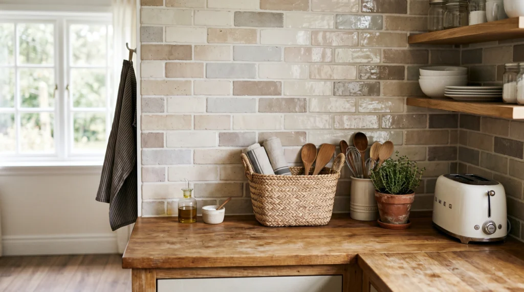22 Trending Kitchen Backsplash Tile Ideas You’ll Want to Copy

If your kitchen feels a little… off lately, you’re not imagining it. A lot of people assume they need new cabinets or expensive appliances to fix that feeling, but in my experience, the real issue is often right in front of you — the backsplash. It’s one of the first things your eye lands on, and when it feels outdated or flat, the whole kitchen follows.

The good news? You don’t need a full renovation. Small, affordable decor changes like updating your backsplash tile can completely shift how your space looks and feels. We’re talking more warmth, more personality, and a kitchen that actually feels like yours — not a showroom.

In this guide, you’ll find 22 trending kitchen backsplash tile ideas you’ll want to copy, all realistic, budget-conscious, and Pinterest-worthy. These aren’t over-styled or impractical — they’re ideas you can actually pull off in a real home.

Let’s get into it — because a better-looking kitchen might be way easier than you think.

Warm White Zellige Tiles with Subtle Texture

There’s something quietly beautiful about slightly uneven, handmade-looking tiles. The light hits them differently throughout the day, creating soft shadows and movement that make the kitchen feel alive instead of flat.

Use 4x4 or 2x6 Zellige-style tiles in a warm white tone. Install them in a simple stacked or brick pattern and use light grout to keep things cohesive. Expect around $8–$18 per sq ft depending on quality. Tip: don’t over-level them — the slight imperfections are the whole point.

Vertical Subway Tiles for Height Illusion

If your kitchen feels a bit boxed in, this trick works surprisingly well. Turning subway tiles vertically draws the eye upward, making ceilings feel taller.

Use classic 3x6 tiles but rotate them vertically. Keep grout lines thin and consistent. I always recommend this for smaller kitchens — it visually stretches the space. Budget: $2–$6 per sq ft. Mistake to avoid: don’t mix vertical and horizontal layouts in the same wall.

Muted Terracotta Tiles for Earthy Warmth

This is one of those ideas that instantly makes a kitchen feel grounded and inviting. The warm clay tones bring in a natural, slightly rustic vibe without feeling old-fashioned.

Go for matte terracotta tiles in a soft, muted tone — not overly orange. Pair with light countertops for contrast. Budget ranges from $5–$15 per sq ft. Tip: seal them properly to avoid stains.

Glossy Sage Green Tiles for a Calm Pop of Color

Sage green is everywhere right now, and for good reason — it adds color without overwhelming the space.

Use glossy tiles to reflect light and keep things fresh. I personally love this with brass hardware. Budget: $6–$14 per sq ft. Tip: keep surrounding elements neutral so the color stands out naturally.

Herringbone Pattern for Subtle Movement

A herringbone backsplash adds just enough visual interest without being loud. It’s detailed, but still easy to live with.

Use rectangular tiles (like 2x8) and install them in a herringbone layout. It costs slightly more due to labor — around $10–$20 per sq ft total. Biggest mistake? Poor alignment — hire someone experienced if possible.

Deep Navy Tiles for a Bold Contrast

If your kitchen leans light or neutral, adding a deep navy backsplash creates a strong focal point.

Go for glossy or semi-gloss tiles to avoid a heavy look. Pair with white cabinets for contrast. Budget: $7–$16 per sq ft. Tip: test lighting first — dark tiles need good light to shine.

Marble-Look Tiles Without the Price Tag

You get the elegance of marble without the stress or cost. It’s a smart swap a lot of people overlook.

Choose porcelain tiles with soft gray veining. Keep grout light for a seamless look. Budget: $4–$10 per sq ft. Tip: avoid overly busy patterns — subtle is better.

Mixed Finish Tiles for Layered Texture

This one’s a bit more creative. Mixing matte and glossy tiles adds depth without changing color.

Stick to one color but vary the finish. It creates a layered look that feels more custom. Budget: $8–$18 per sq ft. Tip: don’t overdo it — keep the ratio balanced.

Soft Blue Tiles for an Airy Feel

Soft blue tiles can make your kitchen feel lighter and more open, especially in smaller spaces.

Use pale blue tones with a slightly glossy finish. Pair with white or light wood cabinets. Budget: $5–$12 per sq ft. Tip: avoid overly bright blues — they can feel harsh.

Black Matte Tiles for a Modern Edge

This is for when you want something a little moodier. Matte black tiles create a clean, modern look without glare.

Use larger tiles to reduce grout lines. Budget: $6–$15 per sq ft. Tip: keep countertops lighter to balance the darkness.

Chevron Pattern for a Slight Twist

Similar to herringbone but more structured, chevron tiles add a bit of direction and movement.

Use pre-cut chevron tiles for easier installation. Budget: $10–$22 per sq ft. Tip: keep colors simple to avoid visual clutter.

Beige Stone Tiles for Natural Texture

Stone tiles bring in a grounded, organic feel that works in almost any kitchen.

Choose honed stone for a softer look. Budget: $8–$20 per sq ft. Tip: seal regularly to maintain appearance.

Two-Tone Tile Design for Subtle Contrast

Using two similar tones creates depth without being overwhelming.

Pick shades within the same color family. Budget: $6–$14 per sq ft. Tip: keep transitions clean and intentional.

Kit-Kat Tiles for a Modern Texture

These thin, stacked tiles add a unique texture that feels fresh and current.

Install vertically for extra height. Budget: $9–$18 per sq ft. Tip: use matching grout to keep it clean.

Glossy White Tiles with Dark Grout

A classic with a bit of edge. The contrast makes the pattern pop.

Use standard subway tiles with charcoal grout. Budget: $3–$8 per sq ft. Tip: keep grout lines consistent.

Patterned Tiles for a Focal Point

If your kitchen feels plain, patterned tiles can completely change the mood.

Use them behind the stove or sink area. Budget: $10–$25 per sq ft. Tip: balance with simple surroundings.

Glass Tiles for Light Reflection

Glass tiles bounce light around, making the kitchen feel brighter.

Choose soft colors to avoid harsh reflections. Budget: $7–$20 per sq ft. Tip: keep them clean — smudges show easily.

Textured Ceramic Tiles for Depth

Slightly raised or ridged tiles add a tactile element that flat tiles don’t have.

Use neutral tones for versatility. Budget: $8–$16 per sq ft. Tip: don’t overcrowd the space.

Olive Green Tiles for a Rich Tone

Olive green adds depth without being too bold.

Pair with wood and brass for warmth. Budget: $6–$15 per sq ft. Tip: test under your lighting first.

Large Format Tiles for a Clean Look

Fewer grout lines mean a cleaner, more open feel.

Use 12x24 tiles for a modern look. Budget: $7–$18 per sq ft. Tip: ensure proper alignment.

Metallic Accent Tiles for Subtle Shine

A little metallic detail can add just enough interest.

Use sparingly as accents. Budget: $12–$30 per sq ft. Tip: don’t overuse.

Rustic Brick-Style Tiles for Character

Brick-style tiles add warmth and a slightly lived-in feel.

Use soft red or whitewashed tones. Budget: $6–$14 per sq ft. Tip: avoid overly dark grout.

Conclusion

At the end of the day, updating your backsplash is one of the easiest ways to refresh your kitchen without tearing everything apart. You don’t need a huge budget or a full renovation — just a few thoughtful choices that actually fit your space and how you live in it.

In my experience, the biggest mistake people make is trying to do too much at once. Start with one or two of these trending kitchen backsplash tile ideas you’ll want to copy, see how it changes the feel of your kitchen, and build from there.

A kitchen should feel warm, personal, and a little bit imperfect — that’s what makes it inviting.

So tell me — which of these ideas are you thinking about trying first? I’d genuinely love to hear.

FAQs

What is the most popular kitchen backsplash tile right now?
Right now, textured tiles like Zellige and Kit-Kat styles are very popular. People are moving away from perfectly flat, uniform tiles and leaning toward finishes that have slight variation and character. Soft, earthy colors like sage green and terracotta are also trending.

Are backsplash tiles expensive to install?
It depends on the tile and pattern. Basic subway tiles can cost as little as $3–$8 per sq ft, while more detailed layouts like herringbone or chevron can go up to $20+ per sq ft with labor. A lot of people save money by choosing simpler layouts.

Can I install a backsplash myself?
Yes, especially with peel-and-stick or simple tile layouts. However, patterns like herringbone or uneven tiles can be tricky. If precision matters, hiring a professional can save you frustration.

What backsplash tile is easiest to maintain?
Porcelain and ceramic tiles are the easiest to clean and maintain. They’re resistant to stains and don’t require sealing like natural stone or terracotta. If you want low maintenance, start there.

Should backsplash tile go all the way up to the ceiling?
In many cases, yes — especially behind the stove or sink. It creates a more finished look and can make the space feel taller. However, partial backsplashes can still work well in smaller kitchens or tighter budgets.