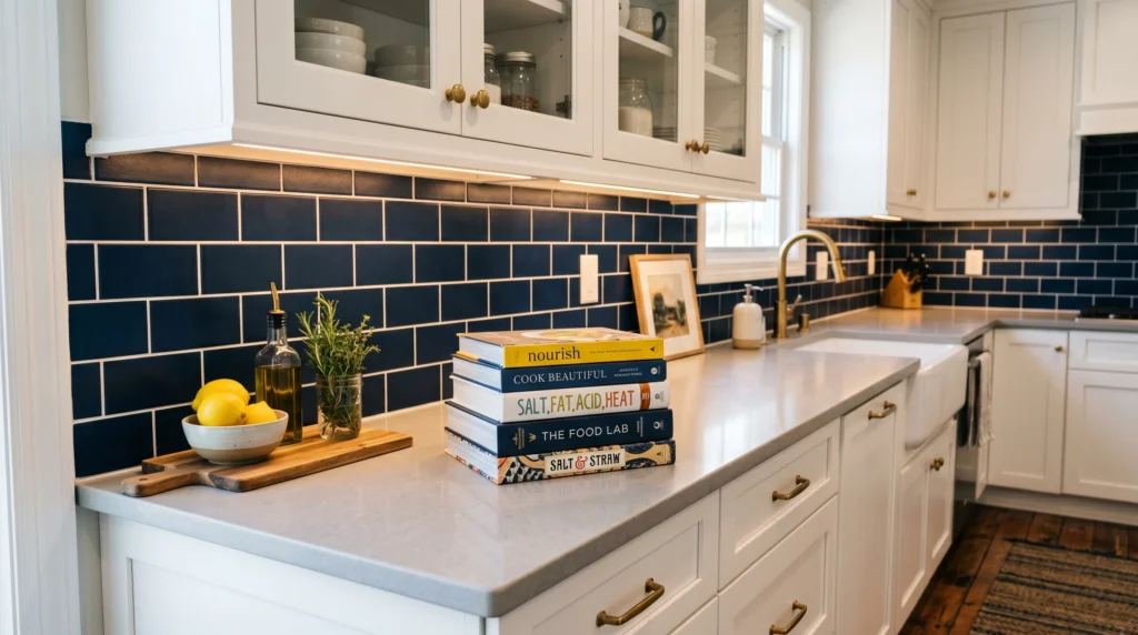 22 Trending Kitchen Backsplash Tile Ideas You’ll Want to Copy

If your kitchen feels a little… off lately, you’re not imagining it. A lot of people assume they need new cabinets or expensive appliances to fix that feeling, but in my experience, the real issue is often right in front of you — the backsplash. It’s one of the first things your eye lands on, and when it feels outdated or flat, the whole kitchen follows.

The good news? You don’t need a full renovation. Small, affordable decor changes like updating your backsplash tile can completely shift how your space looks and feels. We’re talking more warmth, more personality, and a kitchen that actually feels like yours — not a showroom.

In this guide, you’ll find 22 trending kitchen backsplash tile ideas you’ll want to copy, all realistic, budget-conscious, and Pinterest-worthy. These aren’t over-styled or impractical — they’re ideas you can actually pull off in a real home.

Let’s get into it — because a better-looking kitchen might be way easier than you think.

Warm White Zellige Tiles with Subtle Texture

There’s something quietly beautiful about slightly uneven, handmade-looking tiles. The light hits them differently throughout the day, creating soft shadows and movement that make the kitchen feel alive instead of flat.

Use 4x4 or 2x6 Zellige-style tiles in a warm white tone. Install them in a simple stacked or brick pattern and use light grout to keep things cohesive. Expect around $8–$18 per sq ft depending on quality. Tip: don’t over-level them — the slight imperfections are the whole point.

Vertical Subway Tiles for Height Illusion

If your kitchen feels a bit boxed in, this trick works surprisingly well. Turning subway tiles vertically draws the eye upward, making ceilings feel taller.

Use classic 3x6 tiles but rotate them vertically. Keep grout lines thin and consistent. I always recommend this for smaller kitchens — it visually stretches the space. Budget: $2–$6 per sq ft. Mistake to avoid: don’t mix vertical and horizontal layouts in the same wall.

Muted Terracotta Tiles for Earthy Warmth

This is one of those ideas that instantly makes a kitchen feel grounded and inviting. The warm clay tones bring in a natural, slightly rustic vibe without feeling old-fashioned.

Go for matte terracotta tiles in a soft, muted tone — not overly orange. Pair with light countertops for contrast. Budget ranges from $5–$15 per sq ft. Tip: seal them properly to avoid stains.

Glossy Sage Green Tiles for a Calm Pop of Color

Sage green is everywhere right now, and for good reason — it adds color without overwhelming the space.

Use glossy tiles to reflect light and keep things fresh. I personally love this with brass hardware. Budget: $6–$14 per sq ft. Tip: keep surrounding elements neutral so the color stands out naturally.

Herringbone Pattern for Subtle Movement

A herringbone backsplash adds just enough visual interest without being loud. It’s detailed, but still easy to live with.

Use rectangular tiles (like 2x8) and install them in a herringbone layout. It costs slightly more due to labor — around $10–$20 per sq ft total. Biggest mistake? Poor alignment — hire someone experienced if possible.

Deep Navy Tiles for a Bold Contrast

If your kitchen leans light or neutral, adding a deep navy backsplash creates a strong focal point.

Go for glossy or semi-gloss tiles to avoid a heavy look. Pair with white cabinets for contrast. Budget: $7–$16 per sq ft. Tip: test lighting first — dark tiles need good light to shine.

Marble-Look Tiles Without the Price Tag

You get the elegance of marble without the stress or cost. It’s a smart swap a lot of people overlook.

Choose porcelain tiles with soft gray veining. Keep grout light for a seamless look. Budget: $4–$10 per sq ft. Tip: avoid overly busy patterns — subtle is better.

Mixed Finish Tiles for Layered Texture

This one’s a bit more creative. Mixing matte and glossy tiles adds depth without changing color.

Stick to one color but vary the finish. It creates a layered look that feels more custom. Budget: $8–$18 per sq ft. Tip: don’t overdo it — keep the ratio balanced.

Soft Blue Tiles for an Airy Feel

Soft blue tiles can make your kitchen feel lighter and more open, especially in smaller spaces.

Use pale blue tones with a slightly glossy finish. Pair with white or light wood cabinets. Budget: $5–$12 per sq ft. Tip: avoid overly bright blues — they can feel harsh.

Black Matte Tiles for a Modern Edge

This is for when you want something a little moodier. Matte black tiles create a clean, modern look without glare.

Use larger tiles to reduce grout lines. Budget: $6–$15 per sq ft. Tip: keep countertops lighter to balance the darkness.

Chevron Pattern for a Slight Twist

Similar to herringbone but more structured, chevron tiles add a bit of direction and movement.

Use pre-cut chevron tiles for easier installation. Budget: $10–$22 per sq ft. Tip: keep colors simple to avoid visual clutter.

Beige Stone Tiles for Natural Texture

Stone tiles bring in a grounded, organic feel that works in almost any kitchen.

Choose honed stone for a softer look. Budget: $8–$20 per sq ft. Tip: seal regularly to maintain appearance.

Two-Tone Tile Design for Subtle Contrast

Using two similar tones creates depth without being overwhelming.

Pick shades within the same color family. Budget: $6–$14 per sq ft. Tip: keep transitions clean and intentional.

Kit-Kat Tiles for a Modern Texture

These thin, stacked tiles add a unique texture that feels fresh and current.

Install vertically for extra height. Budget: $9–$18 per sq ft. Tip: use matching grout to keep it clean.

Glossy White Tiles with Dark Grout

A classic with a bit of edge. The contrast makes the pattern pop.

Use standard subway tiles with charcoal grout. Budget: $3–$8 per sq ft. Tip: keep grout lines consistent.

Patterned Tiles for a Focal Point

If your kitchen feels plain, patterned tiles can completely change the mood.

Use them behind the stove or sink area. Budget: $10–$25 per sq ft. Tip: balance with simple surroundings.

Glass Tiles for Light Reflection

Glass tiles bounce light around, making the kitchen feel brighter.

Choose soft colors to avoid harsh reflections. Budget: $7–$20 per sq ft. Tip: keep them clean — smudges show easily.

Textured Ceramic Tiles for Depth

Slightly raised or ridged tiles add a tactile element that flat tiles don’t have.

Use neutral tones for versatility. Budget: $8–$16 per sq ft. Tip: don’t overcrowd the space.

Olive Green Tiles for a Rich Tone

Olive green adds depth without being too bold.

Pair with wood and brass for warmth. Budget: $6–$15 per sq ft. Tip: test under your lighting first.

Large Format Tiles for a Clean Look

Fewer grout lines mean a cleaner, more open feel.

Use 12x24 tiles for a modern look. Budget: $7–$18 per sq ft. Tip: ensure proper alignment.

Metallic Accent Tiles for Subtle Shine

A little metallic detail can add just enough interest.

Use sparingly as accents. Budget: $12–$30 per sq ft. Tip: don’t overuse.

Rustic Brick-Style Tiles for Character

Brick-style tiles add warmth and a slightly lived-in feel.

Use soft red or whitewashed tones. Budget: $6–$14 per sq ft. Tip: avoid overly dark grout.

Conclusion

At the end of the day, updating your backsplash is one of the easiest ways to refresh your kitchen without tearing everything apart. You don’t need a huge budget or a full renovation — just a few thoughtful choices that actually fit your space and how you live in it.

In my experience, the biggest mistake people make is trying to do too much at once. Start with one or two of these trending kitchen backsplash tile ideas you’ll want to copy, see how it changes the feel of your kitchen, and build from there.

A kitchen should feel warm, personal, and a little bit imperfect — that’s what makes it inviting.

So tell me — which of these ideas are you thinking about trying first? I’d genuinely love to hear.

FAQs

What is the most popular kitchen backsplash tile right now?
Right now, textured tiles like Zellige and Kit-Kat styles are very popular. People are moving away from perfectly flat, uniform tiles and leaning toward finishes that have slight variation and character. Soft, earthy colors like sage green and terracotta are also trending.

Are backsplash tiles expensive to install?
It depends on the tile and pattern. Basic subway tiles can cost as little as $3–$8 per sq ft, while more detailed layouts like herringbone or chevron can go up to $20+ per sq ft with labor. A lot of people save money by choosing simpler layouts.

Can I install a backsplash myself?
Yes, especially with peel-and-stick or simple tile layouts. However, patterns like herringbone or uneven tiles can be tricky. If precision matters, hiring a professional can save you frustration.

What backsplash tile is easiest to maintain?
Porcelain and ceramic tiles are the easiest to clean and maintain. They’re resistant to stains and don’t require sealing like natural stone or terracotta. If you want low maintenance, start there.

Should backsplash tile go all the way up to the ceiling?
In many cases, yes — especially behind the stove or sink. It creates a more finished look and can make the space feel taller. However, partial backsplashes can still work well in smaller kitchens or tighter budgets.