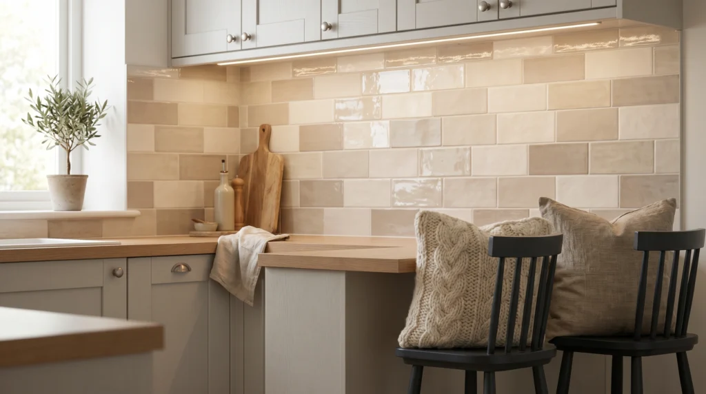 Mixed Finish Tiles for Layered Texture