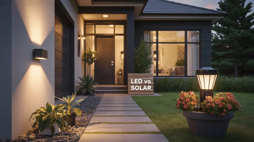 LED vs Solar Exterior House Lights
