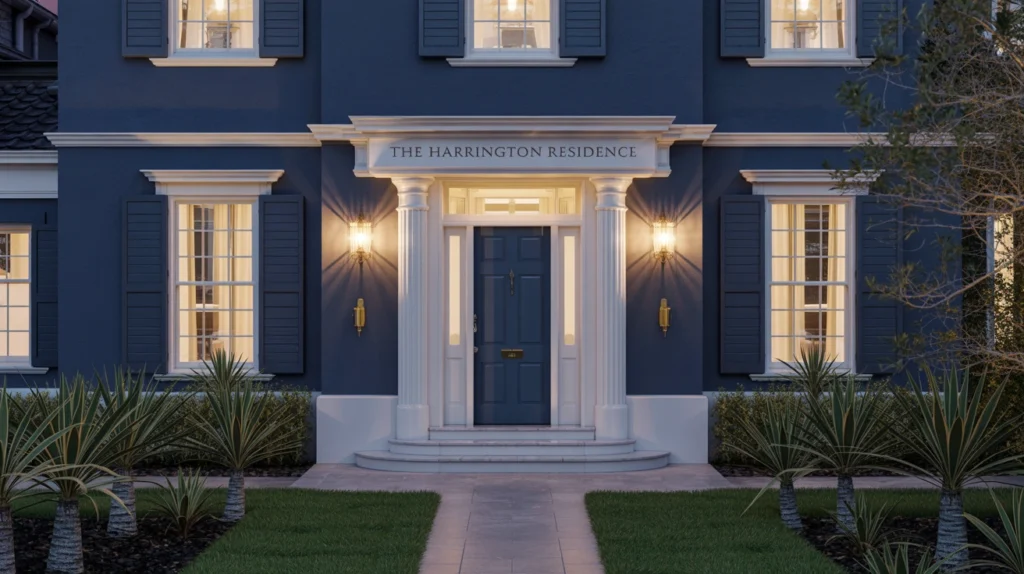 Navy Blue Paint with Lighting 