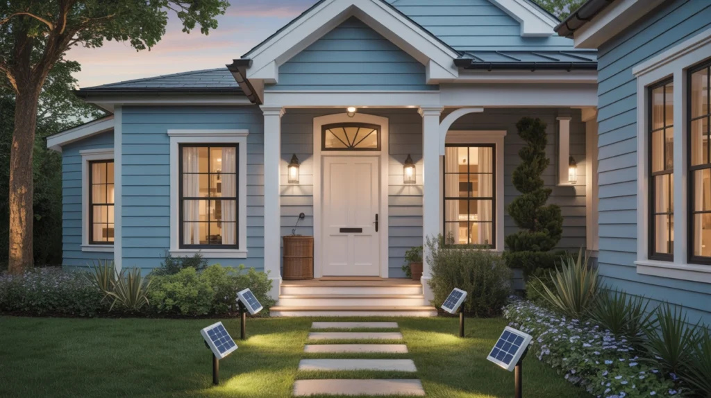 Tips for Selecting Lighting for Light Blue Exteriors 