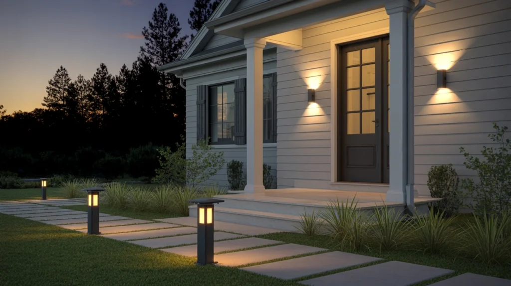 Top Exterior Lights for a Light Gray House Exterior