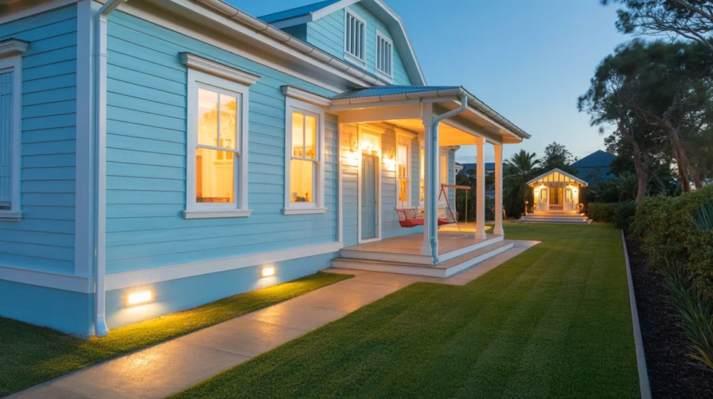 Why Lighting Matters for a Light Blue House Exterior
