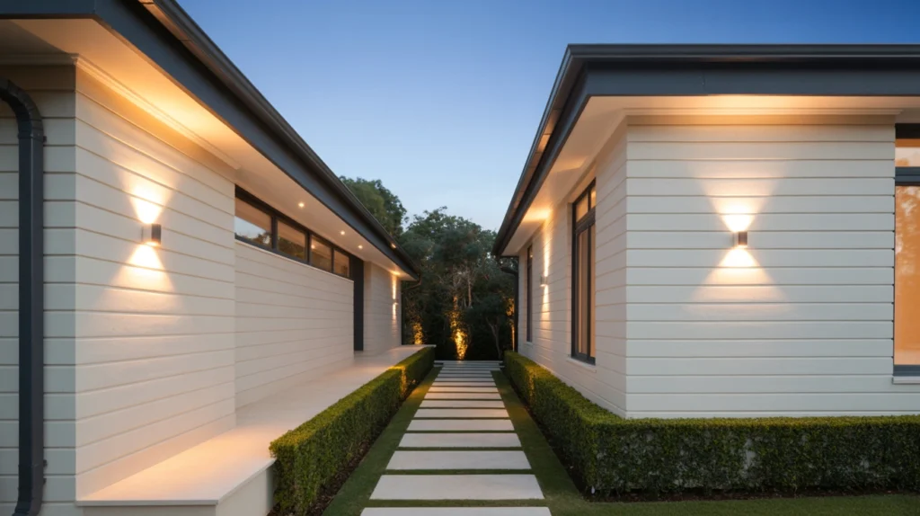 Modern Exterior Lights Suit Light-Colored Homes
