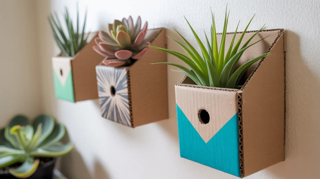 Wall-Mounted Cardboard Planters