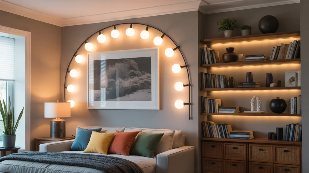 Highlight Art or Shelves with Picture Lights