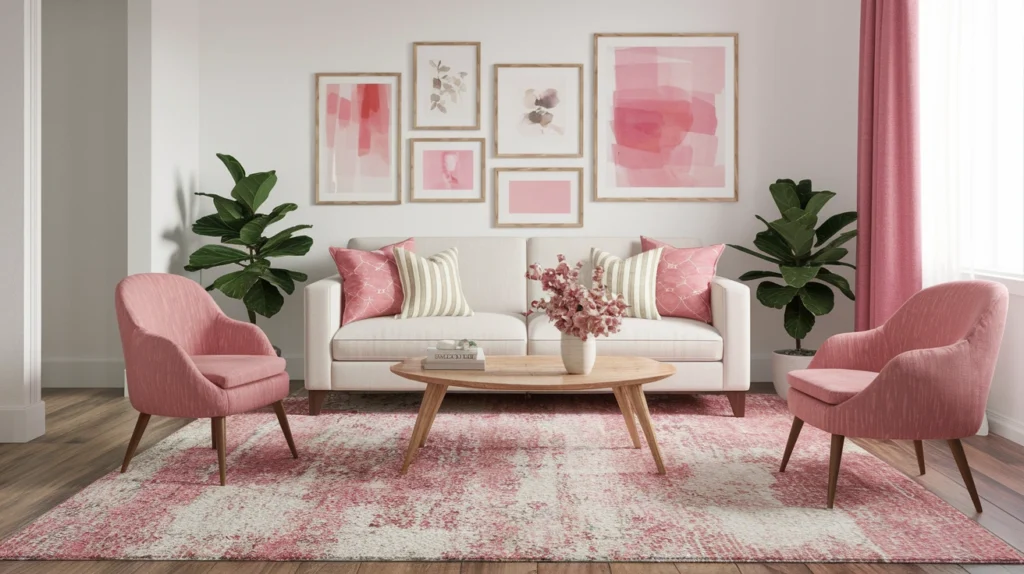 Add a Pink and White Rug