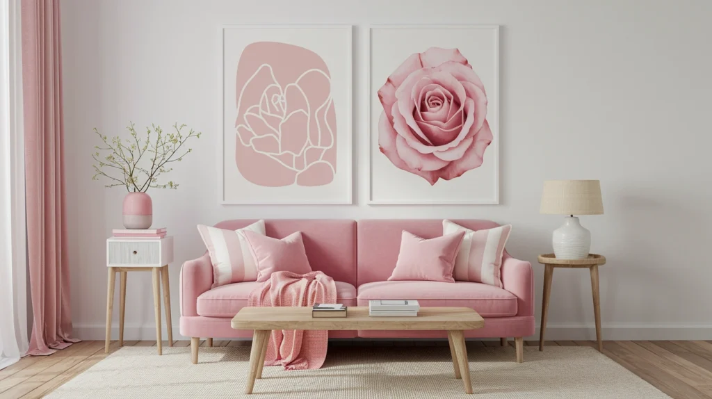 Use Pink and White Artwork as a Focal Point