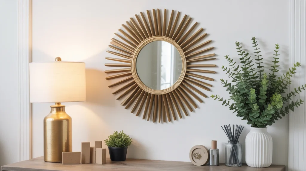Cardboard Sunburst Mirror Frame