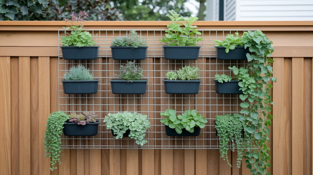 1. Wall-Mounted Planter Grids