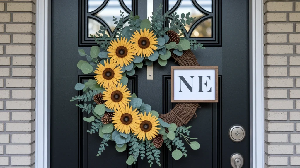 6. Hang a Seasonal or Personalized Wreath