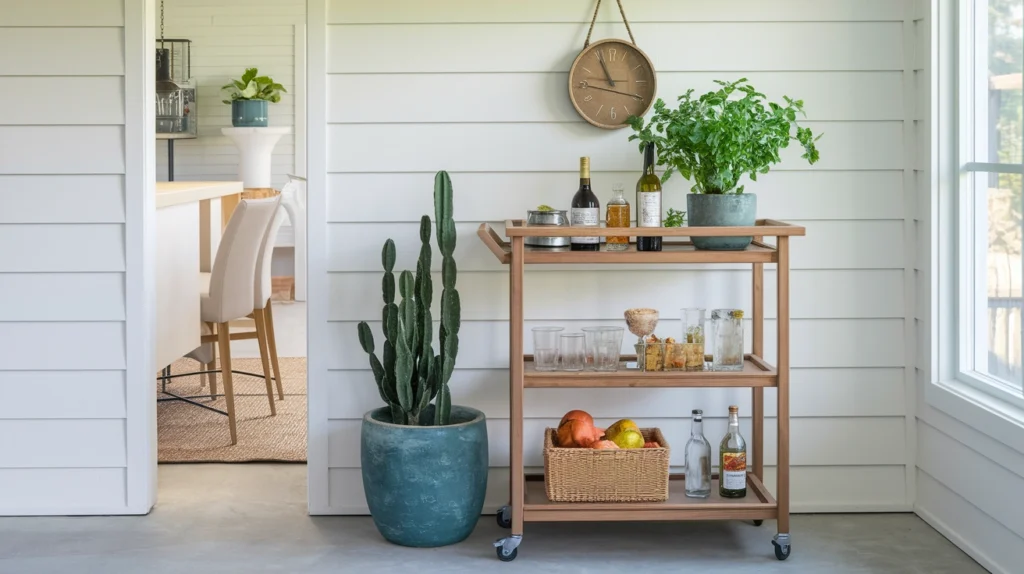 6. Rolling Bar Carts with Shelves