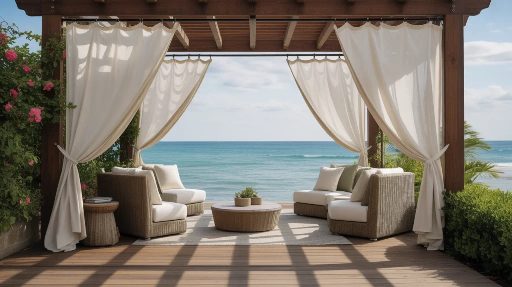 8. Outdoor Curtains with a Frame