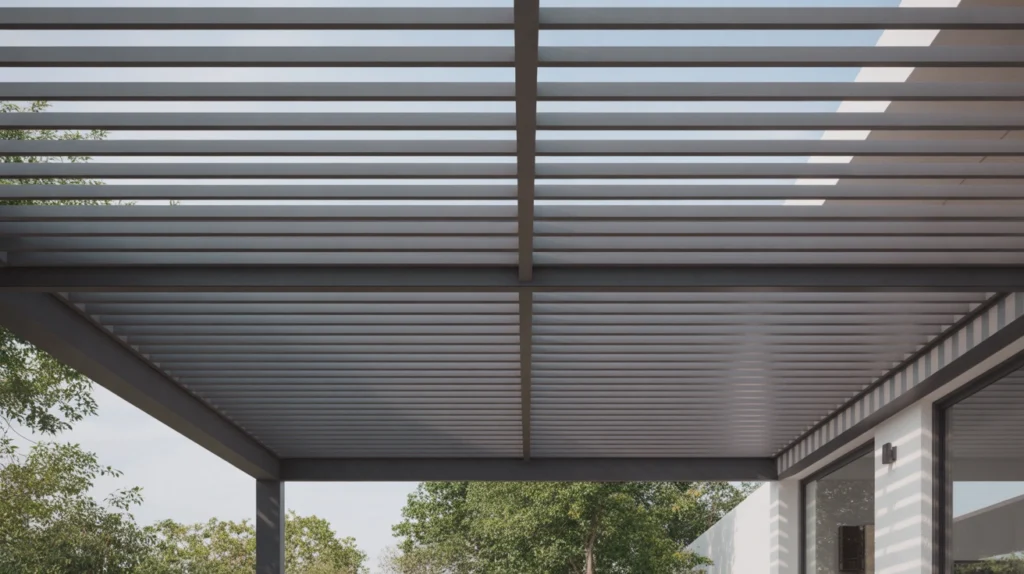 9. Louvered Pergola or Adjustable Slats