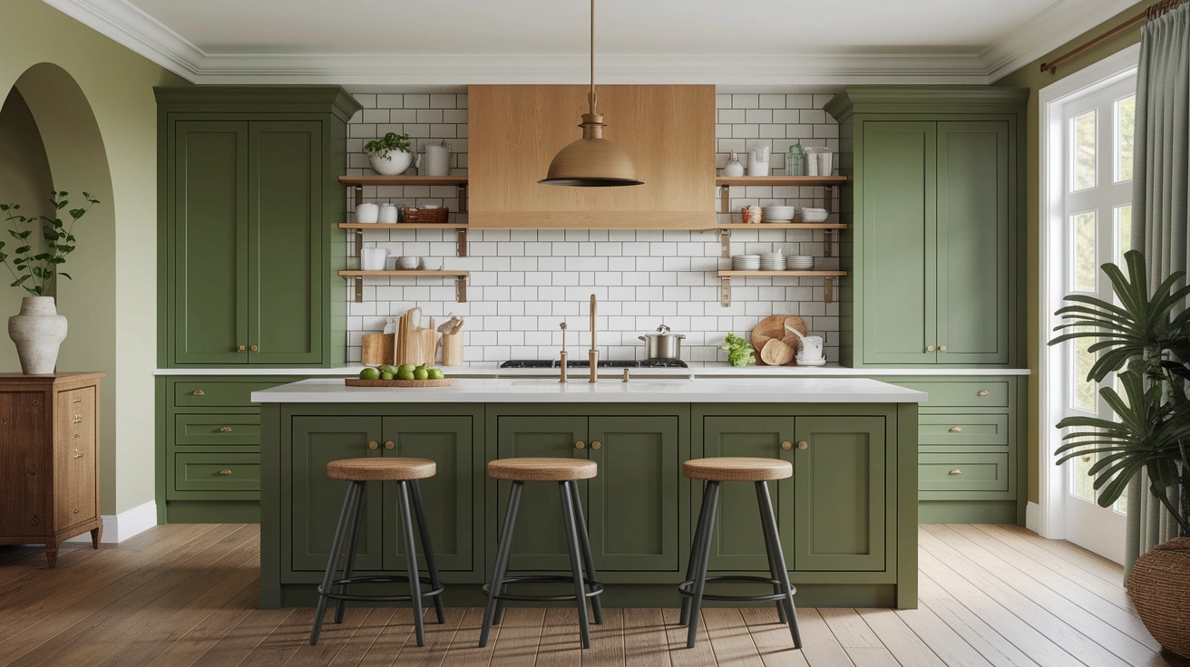 10 Green Kitchen Ideas | Modern, Rustic, Cabinets, Backsplash & Island Designs for Inspiration