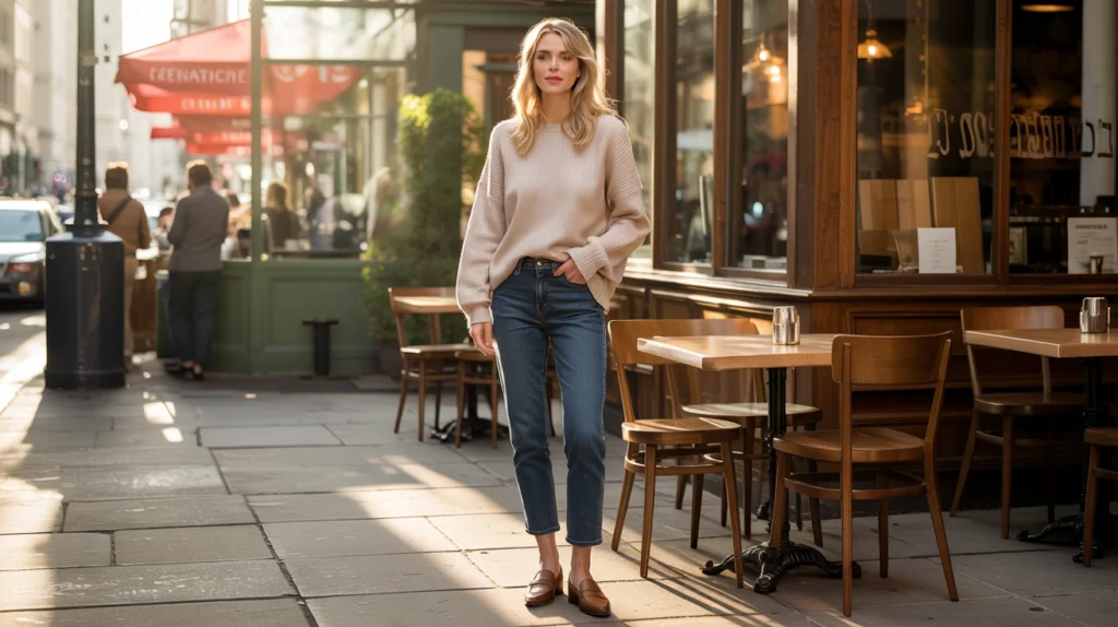 1. The Elevated Everyday Denim & A Classic Knit