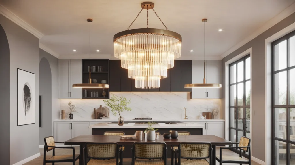 3. Tiered Chandeliers for Open Concept Homes