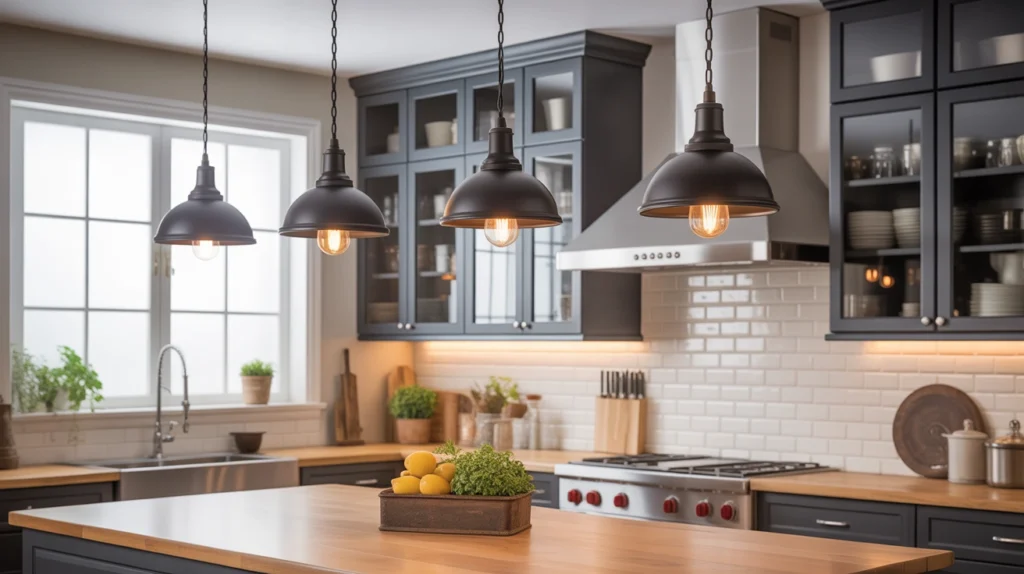 4. Industrial-Style Pendants for Kitchens