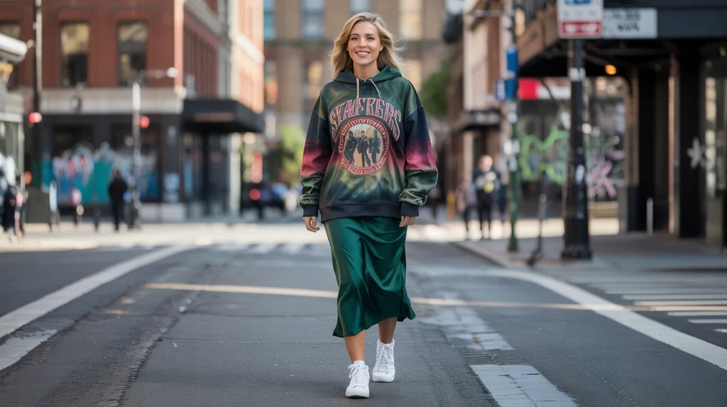 4. The Statement Skirt & Sneaker Combo Unexpected Harmony
