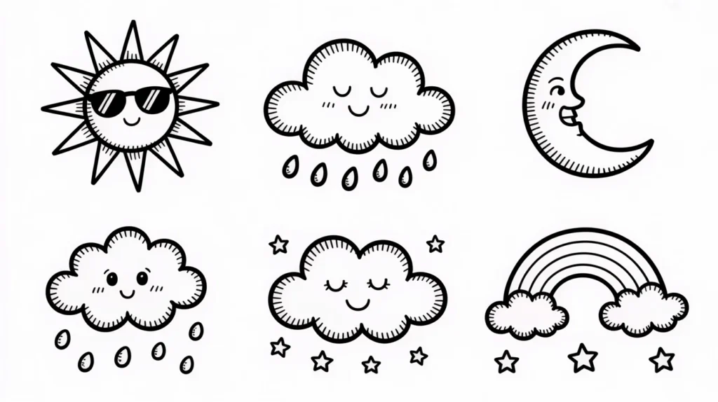 7. Weather and Sky Doodles