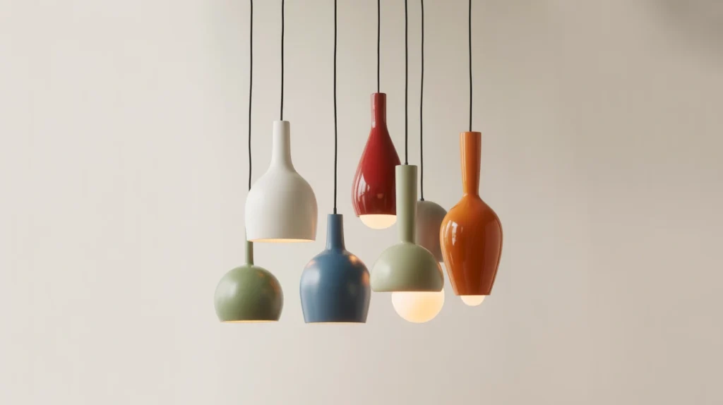 8. Clustered Pendant Lights for Artistic Impact
