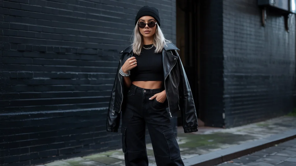 8. The All-Black Everything, But Make It Interesting Texture Play