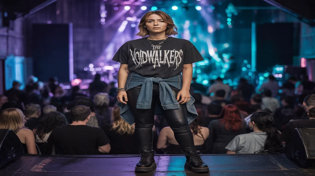 9. The Ultimate Concert Outfit Leather Trousers & Band Tee
