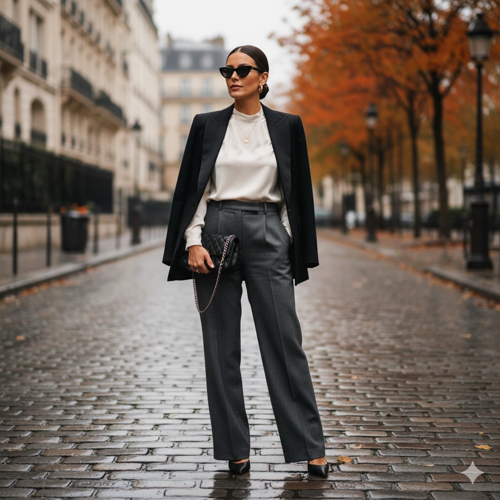 The Trousers & Silk Top