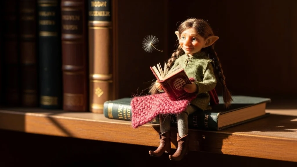 1. Elf Reading a Tiny Book