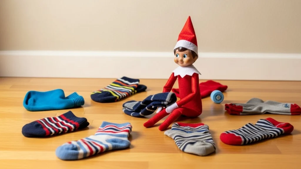 10. Elf Making a Mess with Socks