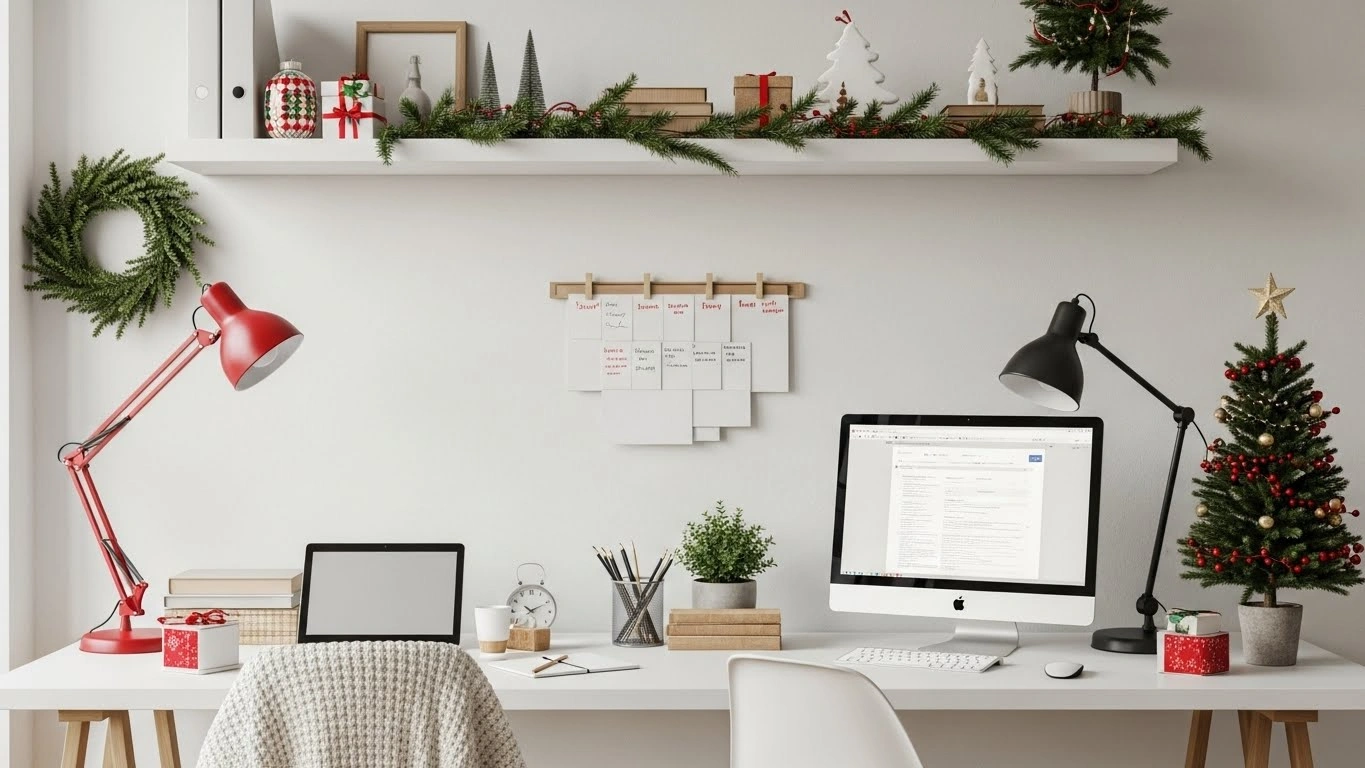 12 Office Christmas Decor Inspiration for a Cozy Work Space