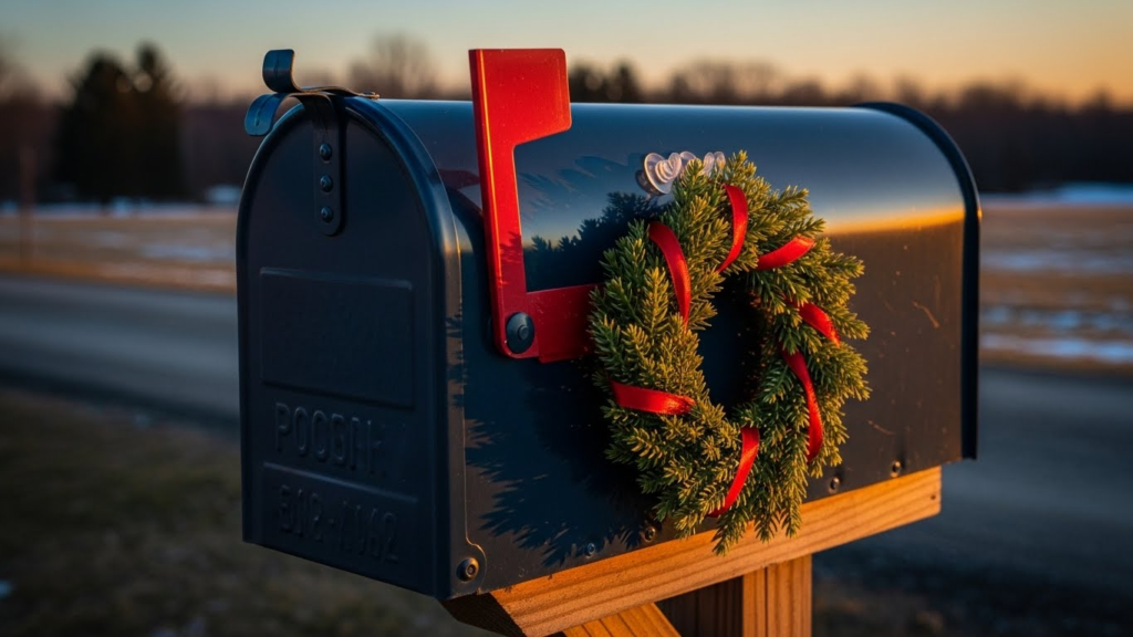 2. Mini Wreath on the Mailbox Door
