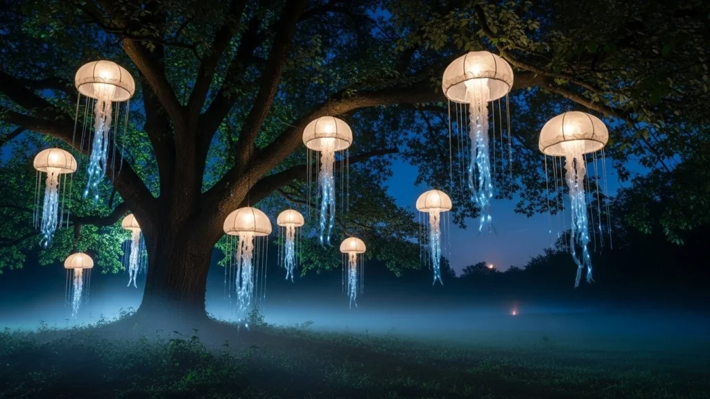2. Tree Branch Jellyfish Lighting