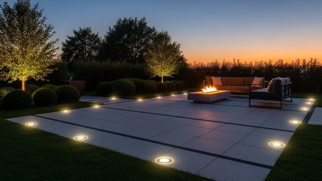 4. In-Ground Lights for a Clean Look.