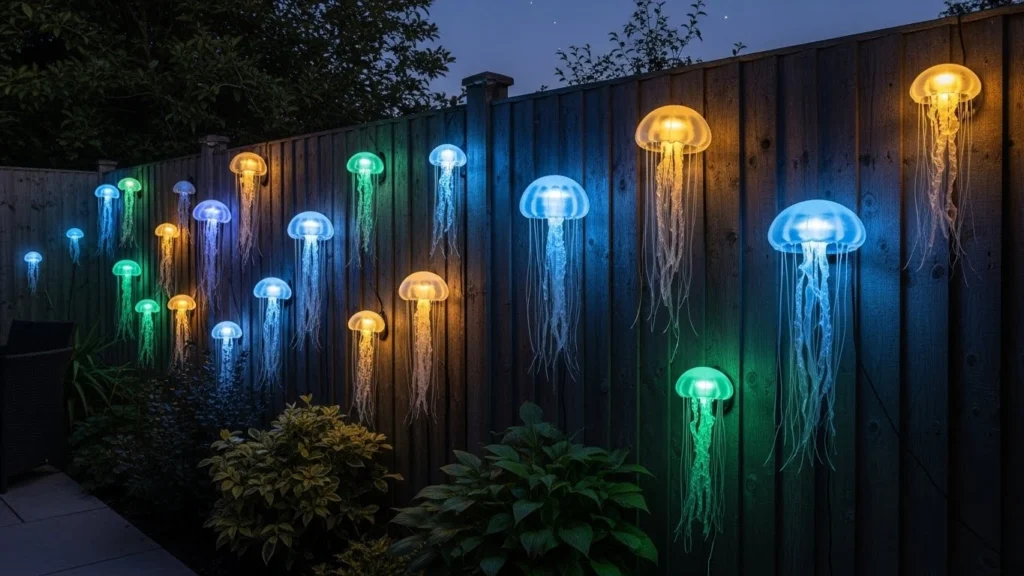 7. Fence-Mounted Jellyfish Displays.