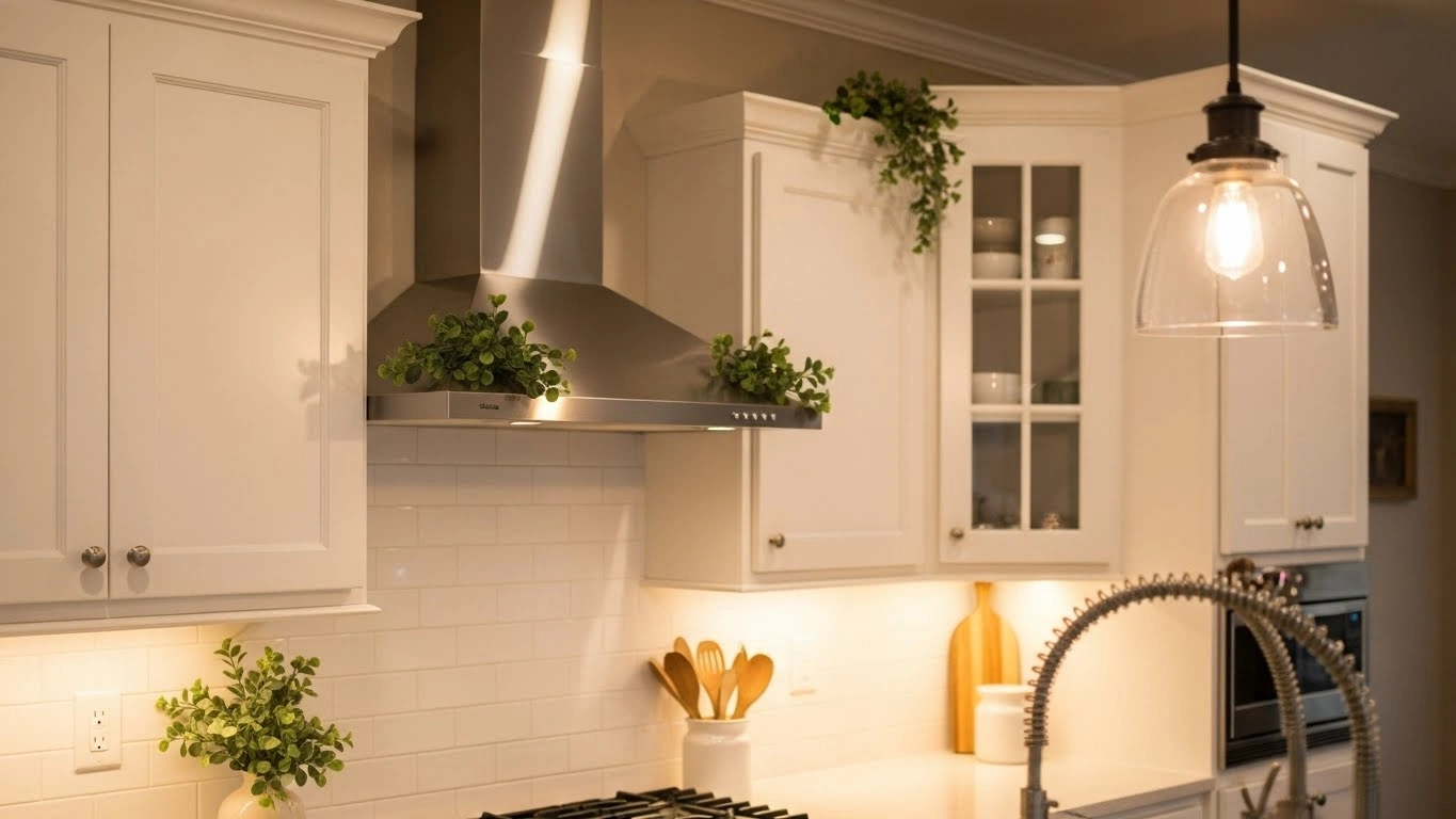 8. Faux Greenery Tucked in Corners