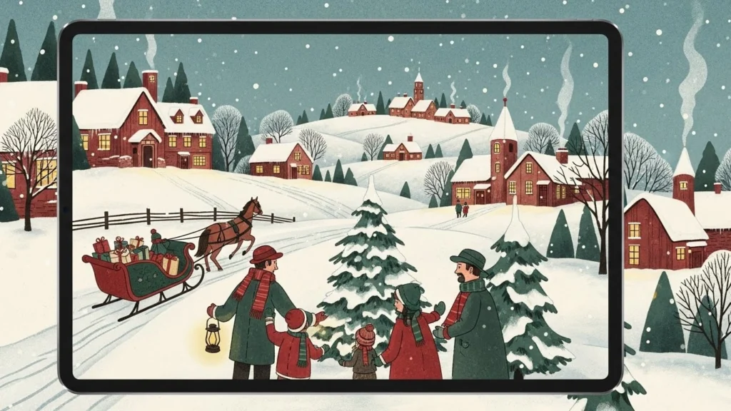 8. Vintage Christmas Illustration