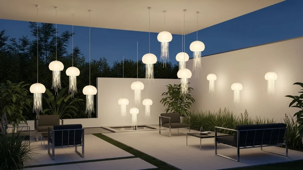 9. Minimal White Jellyfish Lights