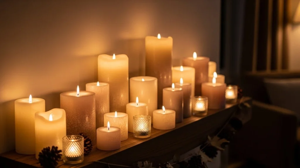 4. Layered Candles for Soft Glow