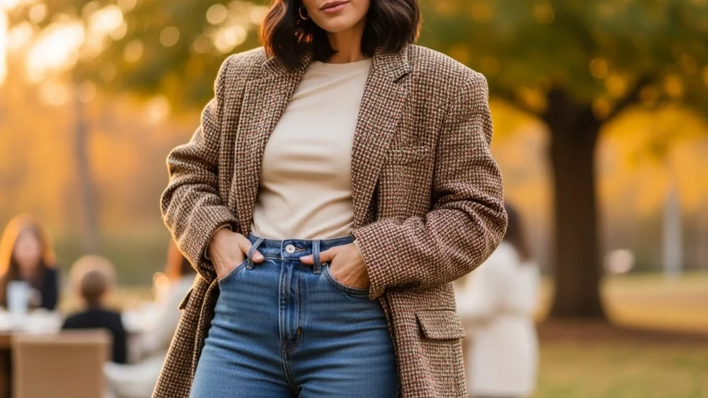 3. Oversized Blazer with a Simple Base