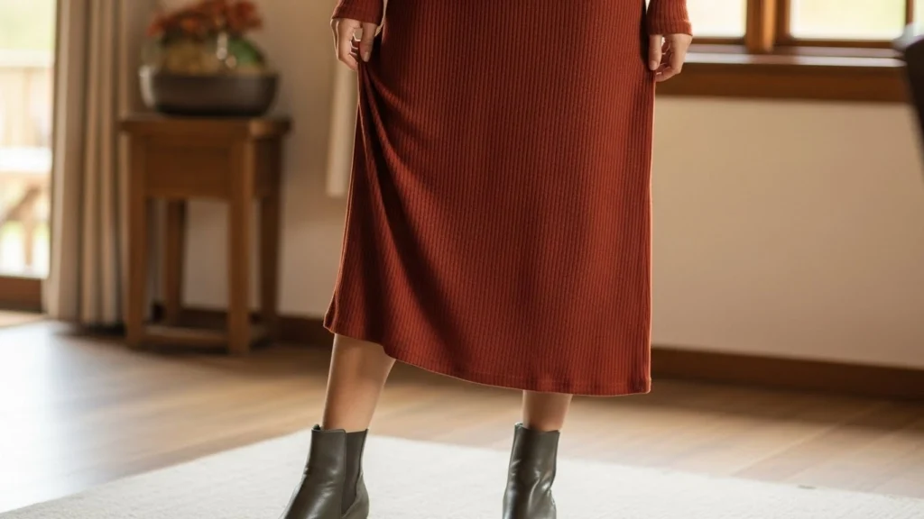 2. Midi Dress with Soft Stretch