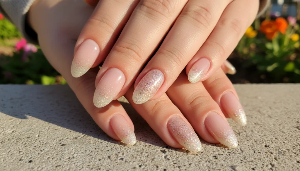 Glitter Micro French Tips
